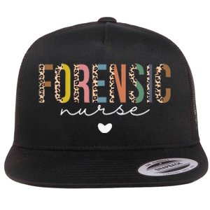 Cute Forensic Nurse SANE Nurse Leopard Nursing Flat Bill Trucker Hat