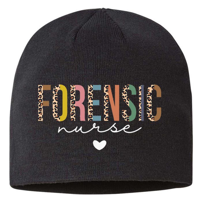 Cute Forensic Nurse SANE Nurse Leopard Nursing Sustainable Beanie