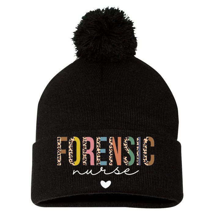 Cute Forensic Nurse SANE Nurse Leopard Nursing Pom Pom 12in Knit Beanie