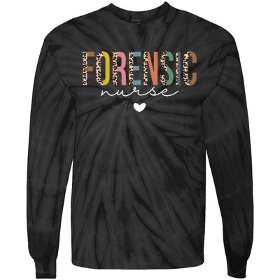 Cute Forensic Nurse SANE Nurse Leopard Nursing Tie-Dye Long Sleeve Shirt