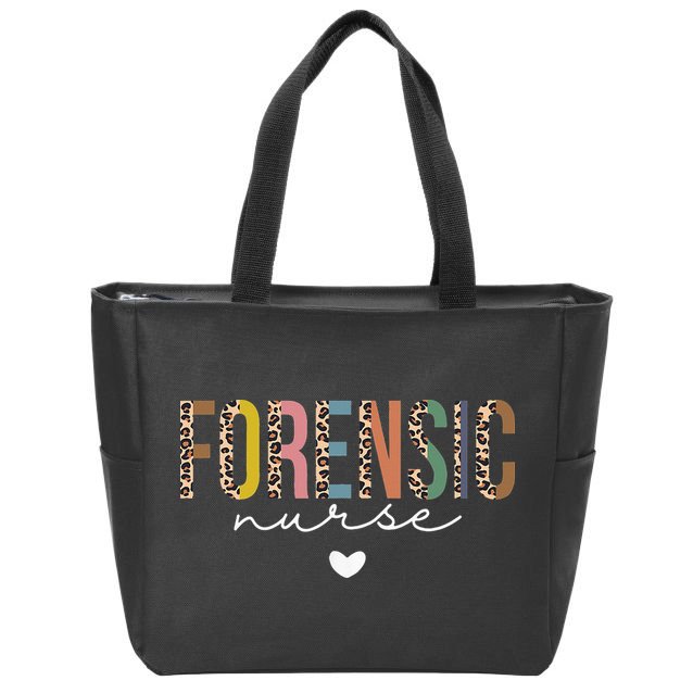 Cute Forensic Nurse SANE Nurse Leopard Nursing Zip Tote Bag