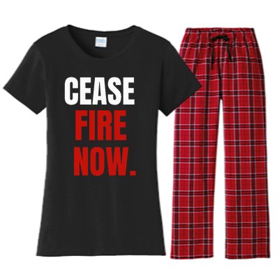 C.ease fire Now. Women's Flannel Pajama Set