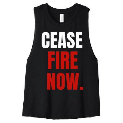 C.ease fire Now. Women's Racerback Cropped Tank