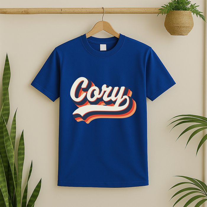 Cory First Name 70s Retro Groovy Custom Personalized Name Gift T-Shirt
