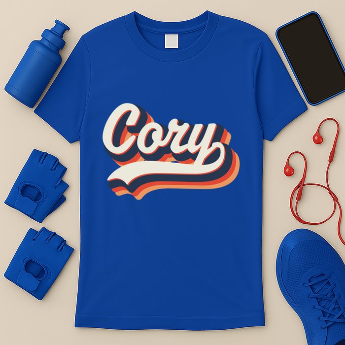 Cory First Name 70s Retro Groovy Custom Personalized Name Gift T-Shirt