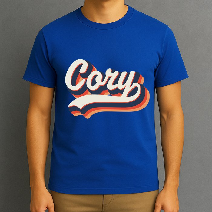 Cory First Name 70s Retro Groovy Custom Personalized Name Gift T-Shirt