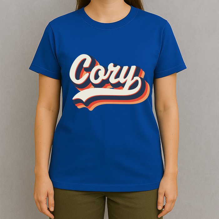 Cory First Name 70s Retro Groovy Custom Personalized Name Gift T-Shirt