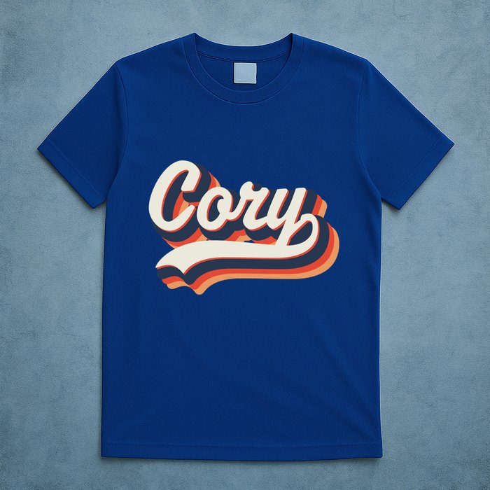 Cory First Name 70s Retro Groovy Custom Personalized Name Gift T-Shirt