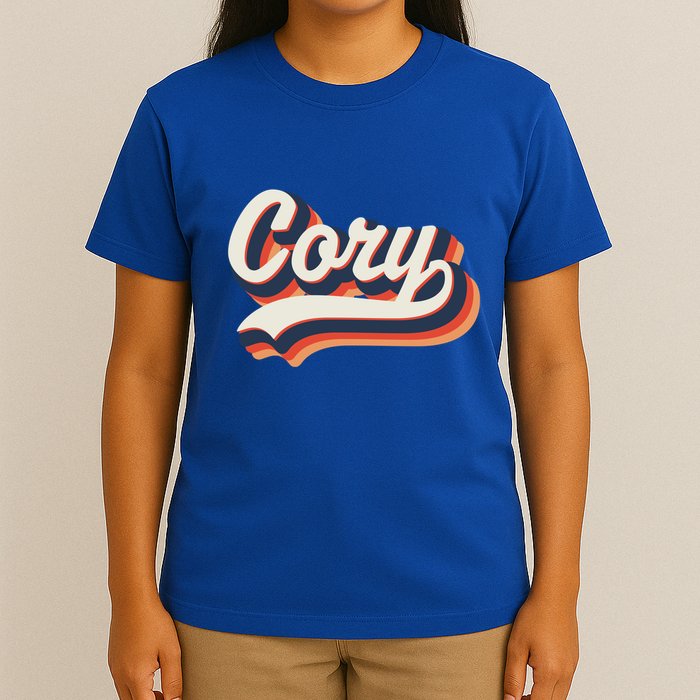 Cory First Name 70s Retro Groovy Custom Personalized Name Gift T-Shirt