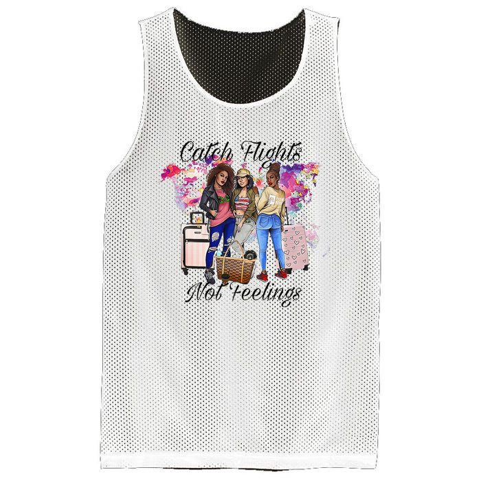 Catch Flights Not Feelings Summer  Mesh Reversible Basketball Jersey Tank