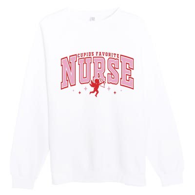 CupidS Favorite Nurse Valentine Nurse Premium Crewneck Sweatshirt