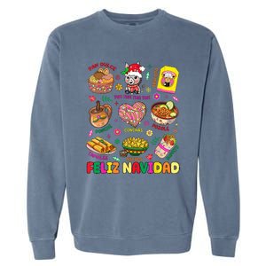 Christmas Feliz Navidad Tis The Season Mexican Food Funny Garment-Dyed Sweatshirt