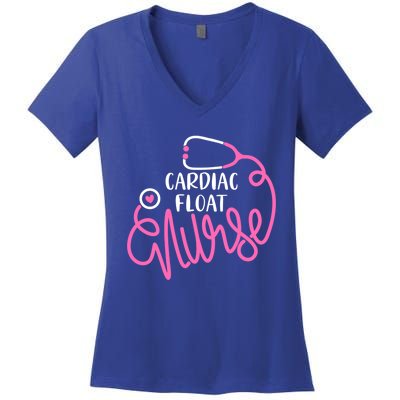 Cardiac Float Nurse Floating Cardiology Nurse Float Nursing Gift Women's V-Neck T-Shirt