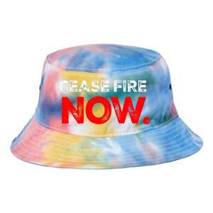 Cease Fire Now Trending Design Tie Dye Newport Bucket Hat