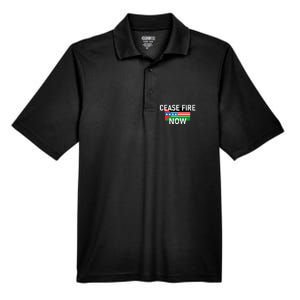 Cease Fire Now Cool Palestine Us Flags Of Solidarity Men's Origin Performance Pique Polo