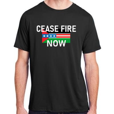 Cease Fire Now Cool Palestine Us Flags Of Solidarity Adult ChromaSoft Performance T-Shirt