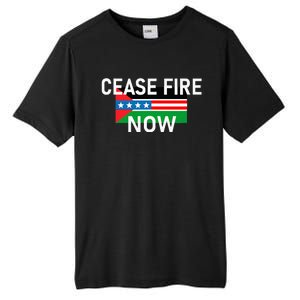 Cease Fire Now Cool Palestine Us Flags Of Solidarity Tall Fusion ChromaSoft Performance T-Shirt