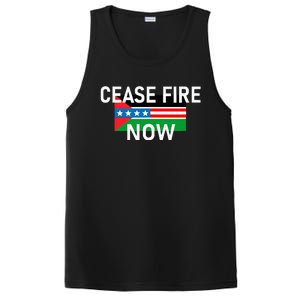 Cease Fire Now Cool Palestine Us Flags Of Solidarity PosiCharge Competitor Tank