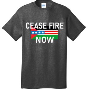 Cease Fire Now Cool Palestine Us Flags Of Solidarity T-Shirt