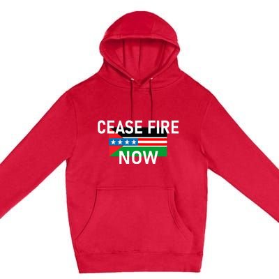 Cease Fire Now Cool Palestine Us Flags Of Solidarity Premium Pullover Hoodie