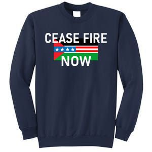 Cease Fire Now Cool Palestine Us Flags Of Solidarity Sweatshirt