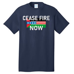 Cease Fire Now Cool Palestine Us Flags Of Solidarity Tall T-Shirt