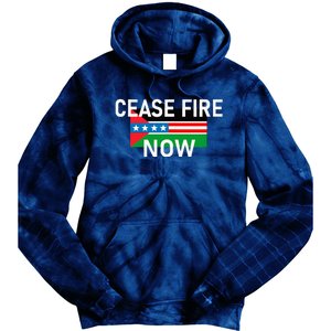 Cease Fire Now Cool Palestine Us Flags Of Solidarity Tie Dye Hoodie