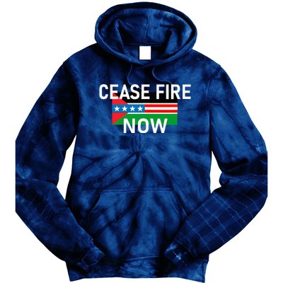 Cease Fire Now Cool Palestine Us Flags Of Solidarity Tie Dye Hoodie