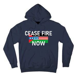 Cease Fire Now Cool Palestine Us Flags Of Solidarity Tall Hoodie