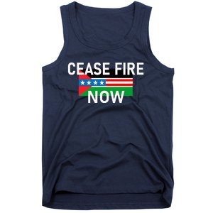 Cease Fire Now Cool Palestine Us Flags Of Solidarity Tank Top