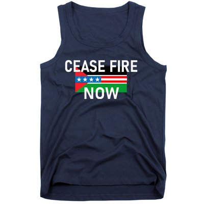 Cease Fire Now Cool Palestine Us Flags Of Solidarity Tank Top