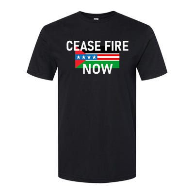 Cease Fire Now Cool Palestine Us Flags Of Solidarity Softstyle CVC T-Shirt