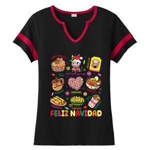 Christmas Feliz Navidad Tis The Season Mexican Food Funny Ladies Halftime Notch Neck Tee