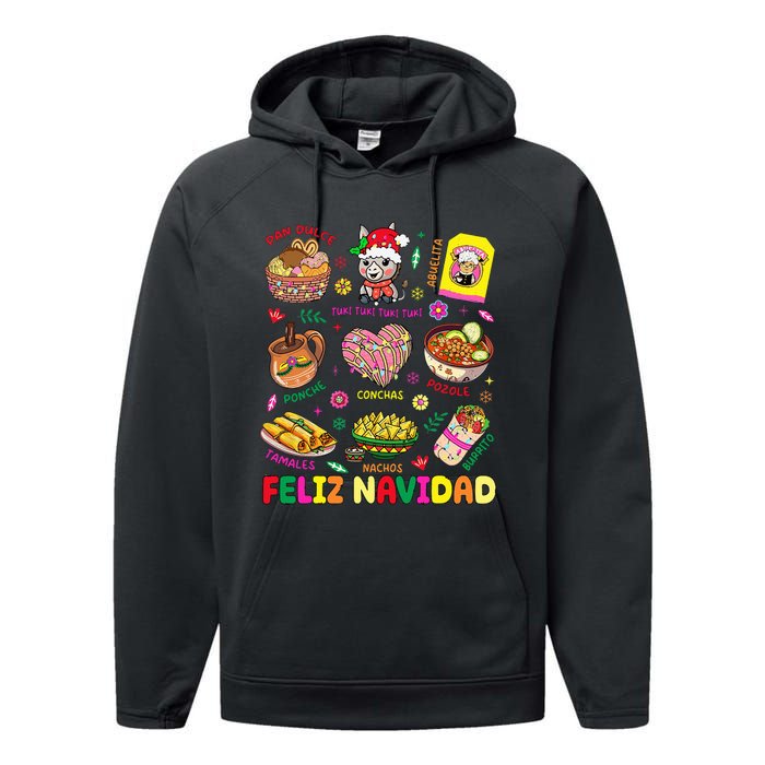 Christmas Feliz Navidad Tis The Season Mexican Food Funny Performance Fleece Hoodie