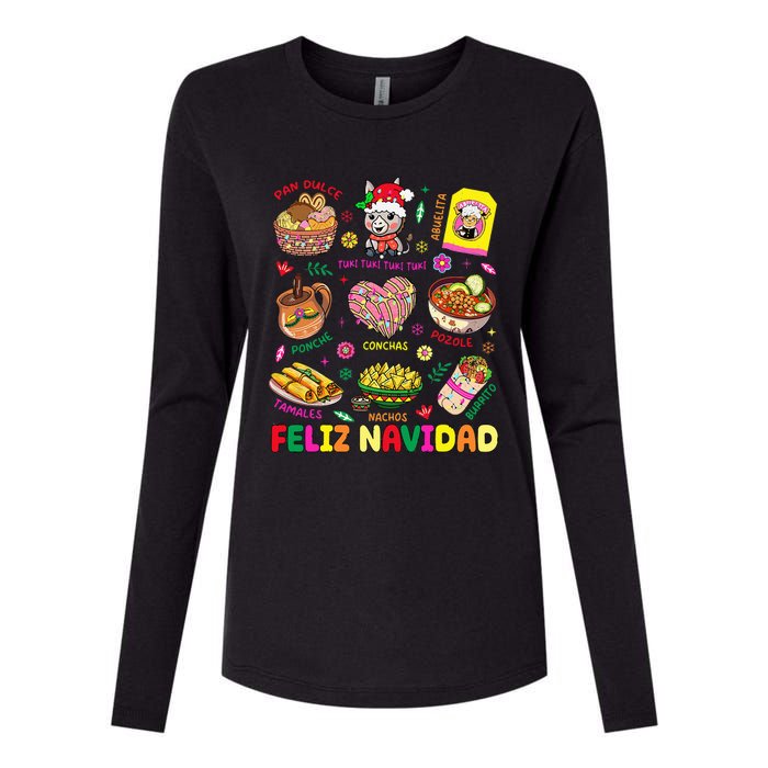 Christmas Feliz Navidad Tis The Season Mexican Food Funny Womens Cotton Relaxed Long Sleeve T-Shirt