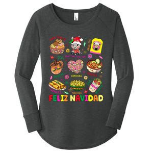 Christmas Feliz Navidad Tis The Season Mexican Food Funny Women's Perfect Tri Tunic Long Sleeve Shirt