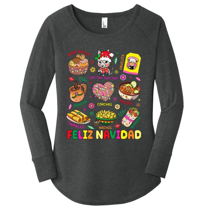 Christmas Feliz Navidad Tis The Season Mexican Food Funny Women's Perfect Tri Tunic Long Sleeve Shirt