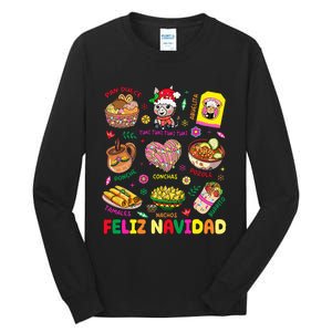 Christmas Feliz Navidad Tis The Season Mexican Food Funny Tall Long Sleeve T-Shirt