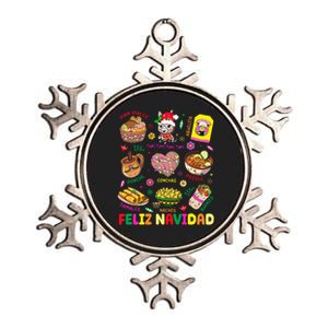 Christmas Feliz Navidad Tis The Season Mexican Food Funny Metallic Star Ornament