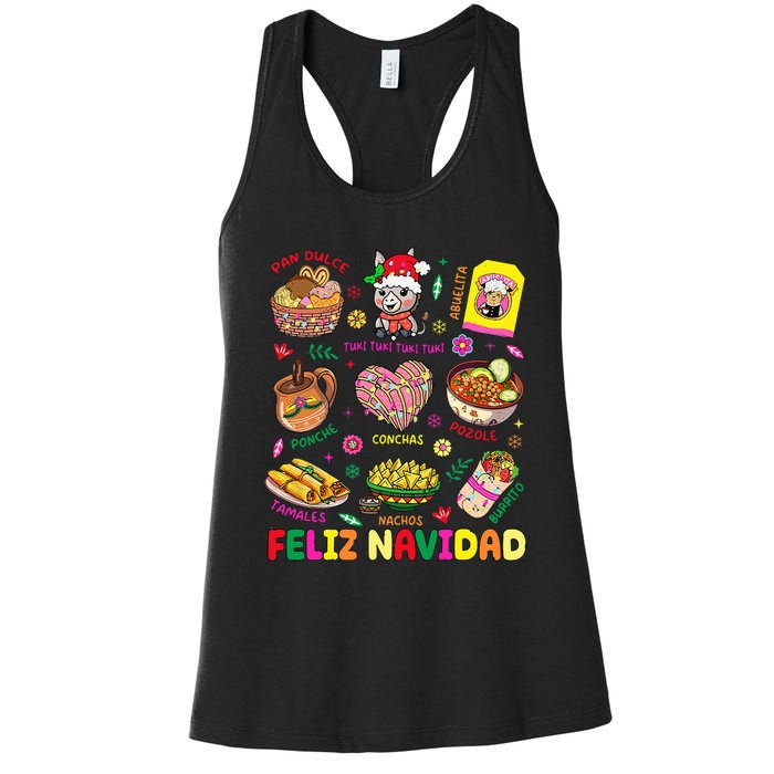 Christmas Feliz Navidad Tis The Season Mexican Food Funny Women's Racerback Tank