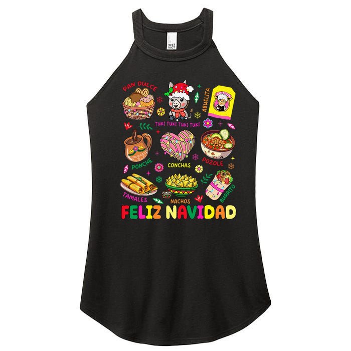 Christmas Feliz Navidad Tis The Season Mexican Food Funny Women's Perfect Tri Rocker Tank