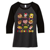 Christmas Feliz Navidad Tis The Season Mexican Food Funny Women's Tri-Blend 3/4-Sleeve Raglan Shirt