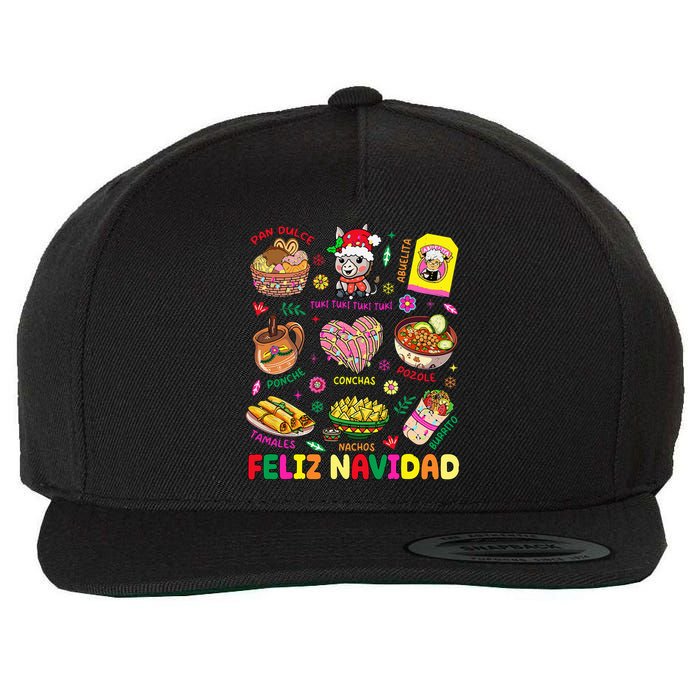 Christmas Feliz Navidad Tis The Season Mexican Food Funny Wool Snapback Cap