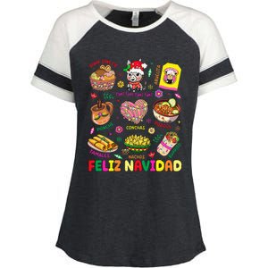 Christmas Feliz Navidad Tis The Season Mexican Food Funny Enza Ladies Jersey Colorblock Tee