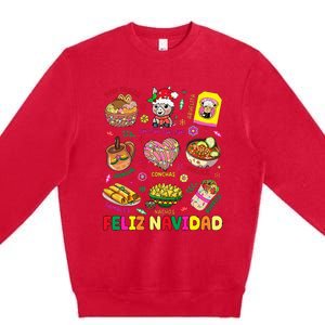 Christmas Feliz Navidad Tis The Season Mexican Food Funny Premium Crewneck Sweatshirt