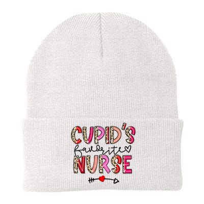 Cupid's Favorite Nurse Happy Valentines Day Pink Leopard Knit Cap Winter Beanie