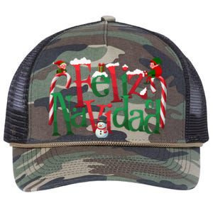 Cool Feliz Navidad Christmas Elf Retro Rope Trucker Hat Cap