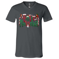 Cool Feliz Navidad Christmas Elf V-Neck T-Shirt