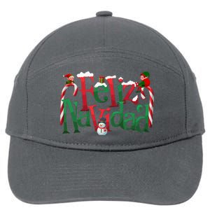 Cool Feliz Navidad Christmas Elf 7-Panel Snapback Hat