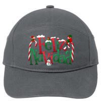 Cool Feliz Navidad Christmas Elf 7-Panel Snapback Hat